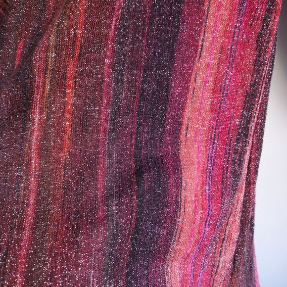 Cocomo Glitter Tunic Blouse Womens Medium Striped Keyhole Fairy Grunge Boho Knit - Picture 7 of 9